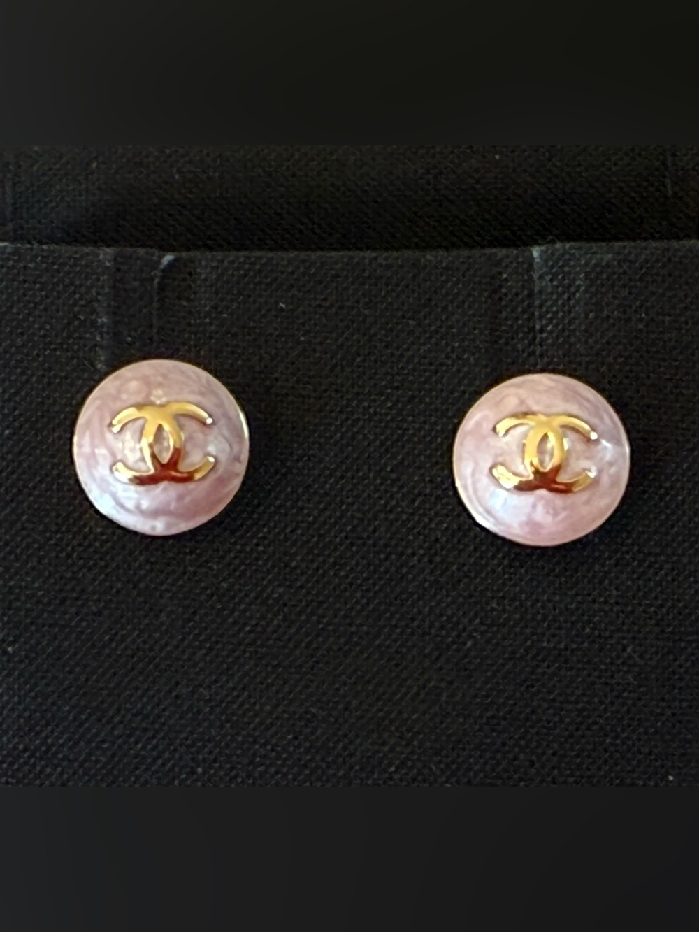Chanel Pink Stud Earrings.